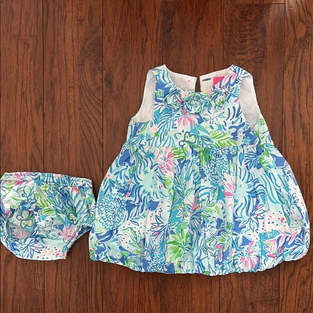 Lilly Pulitzer Floral Girls Dress Set - Picture 1 of 3